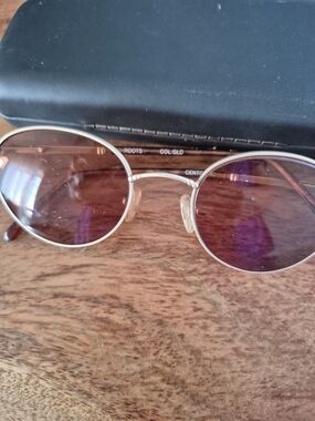 Roots Gold Round Sunglasses with Brown Lenses
